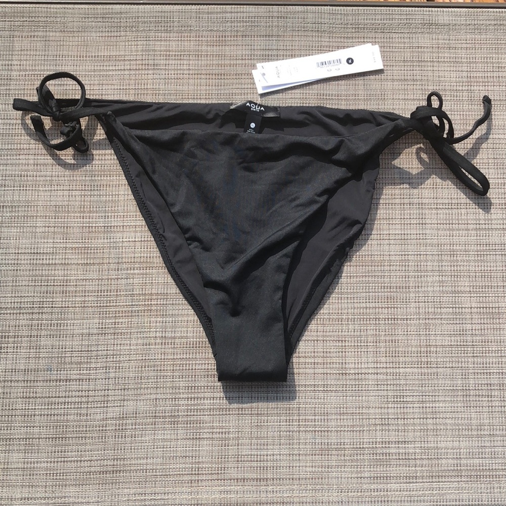 NWT Aqua Swim Moderate Coverage String Bikini In Black Size X- Large